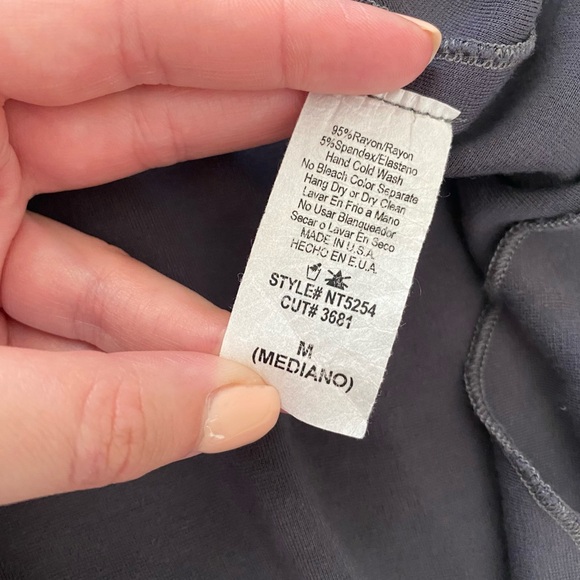 nlt Gray Boxy Fit Asymmetrical Seam Long Sleeve Crew Neck Tee Shirt Made in LA - Picture 7 of 8